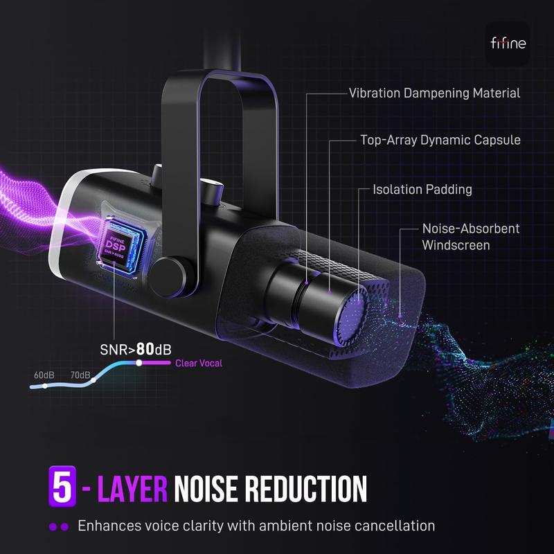 FIFINE AM8 RGB Gaming Mic | USB/XLR