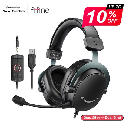 FIFINE H9 Gaming Headset | 7.1 Surround Sound USB Headphones w/ Detachable Mic