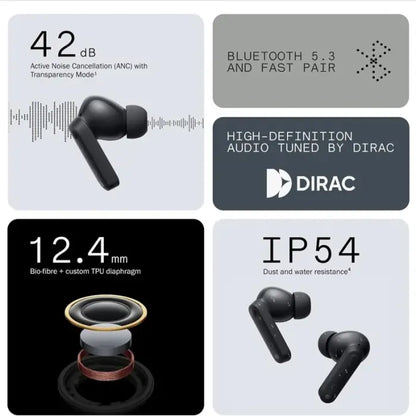 CMF Buds 2a Wireless Earbuds | 42dB ANC, 12.4mm Bass